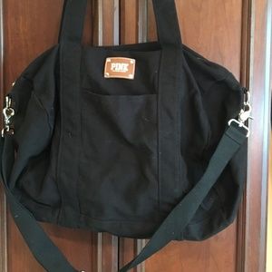 VS Pink black weekender bag